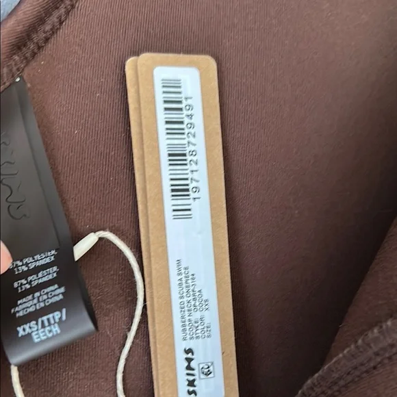 NWT SKIMS Brown One Piece Scuba Swimsuit (XXS Women / M/L Girls ) - Picture 2 of 6